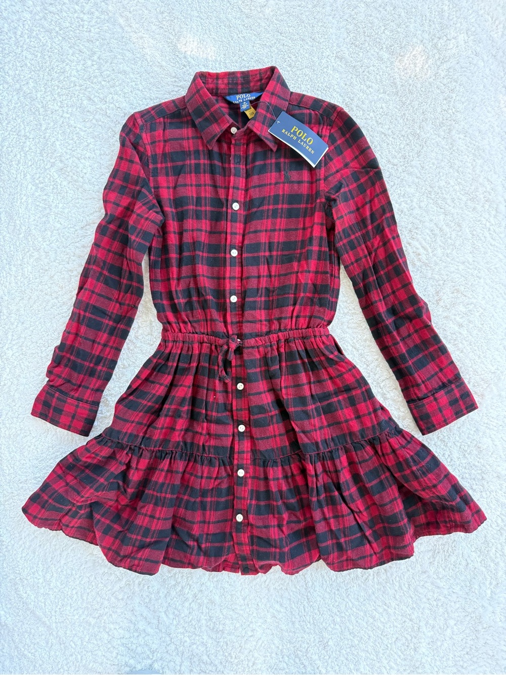 Polo by Ralph Lauren Red & Black Plaid Button-Front Shirt Dress